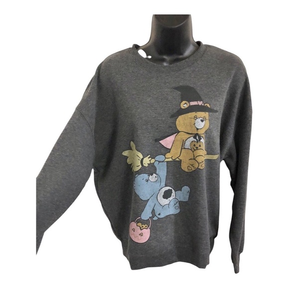 Care‎ Bears oversized gray sweatshirt with care bear riding on a broom size XS - Picture 6 of 12